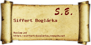 Siffert Boglárka névjegykártya